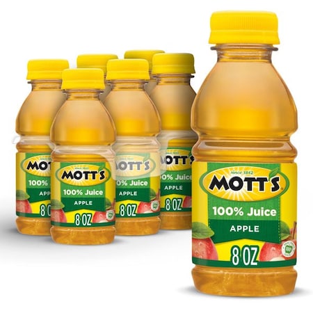 Motts Mott's 100% Apple Juice 8 oz. Per Plastic Bottle, PK24 10032031
